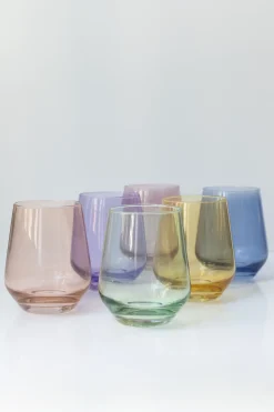 Mixed Pastels Stemless Wine Glasses ( x 6)>Meri Meri Fashion