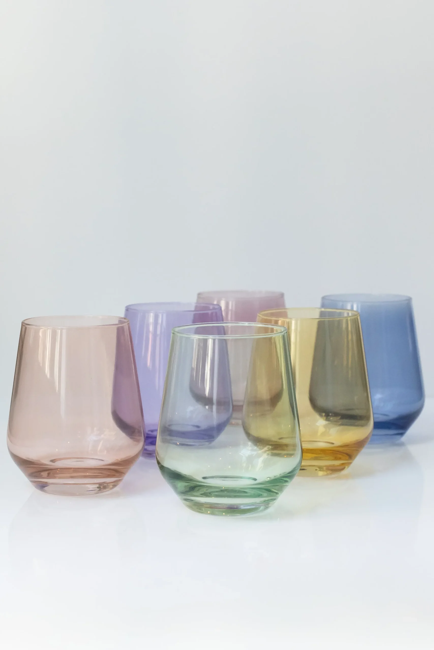 Mixed Pastels Stemless Wine Glasses ( x 6)>Meri Meri Fashion