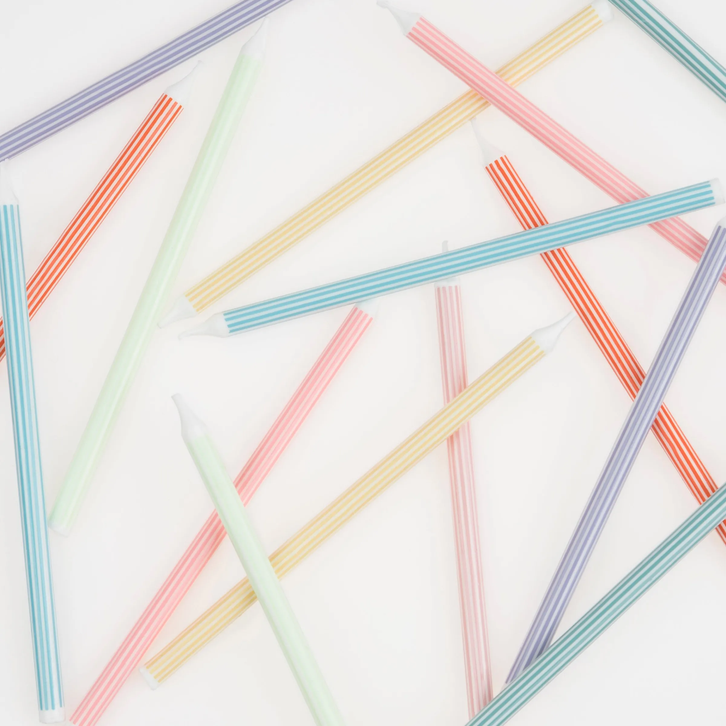 Mixed Striped Candles (x 16)>Meri Meri Outlet