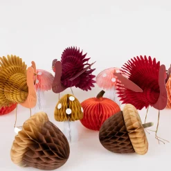 Mixed Thanksgiving Honeycomb Decorations (x 11)>Meri Meri Online