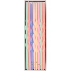Mixed Twisted Long Candles (x 16)>Meri Meri Discount
