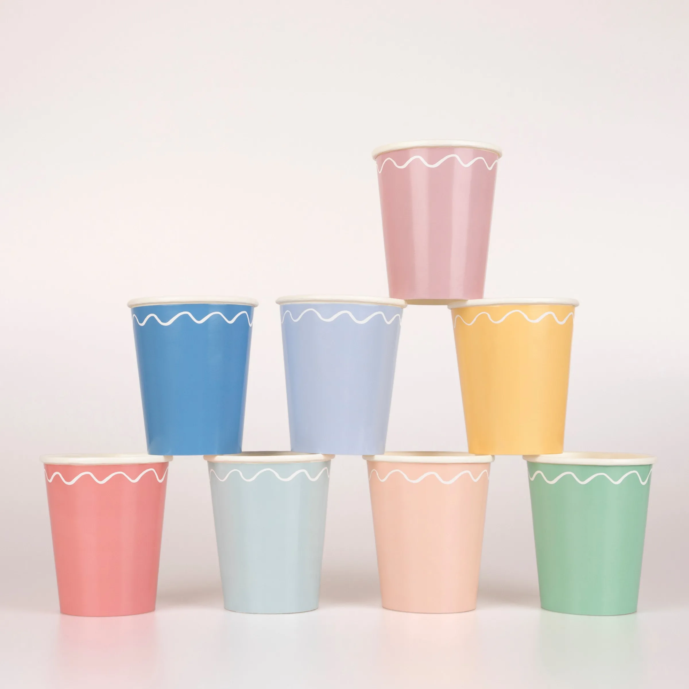 Mixed Wavy Line Cups (x 8)>Meri Meri Discount