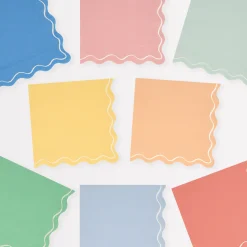 Mixed Wavy Line Large Napkins (x 16)>Meri Meri Best