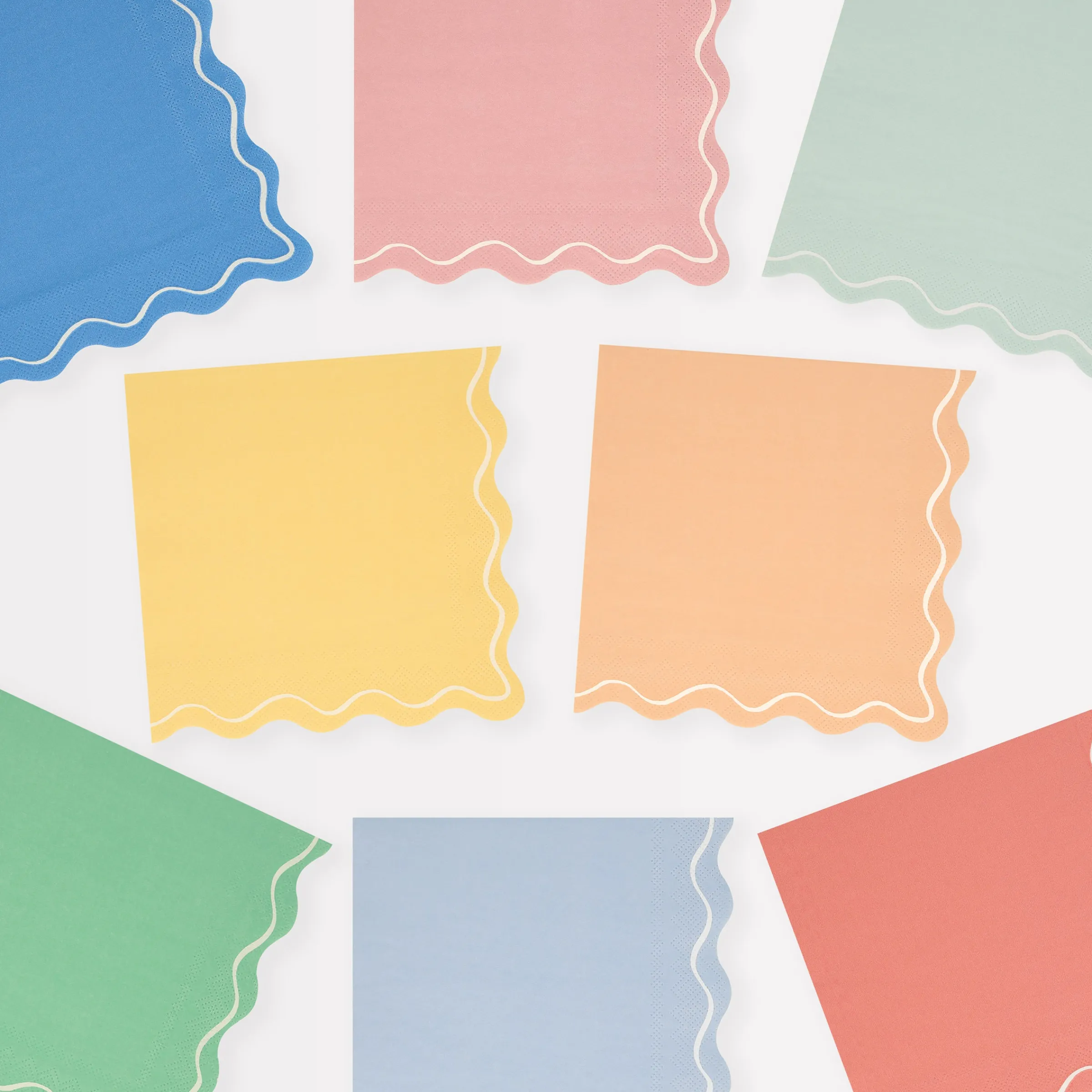 Mixed Wavy Line Large Napkins (x 16)>Meri Meri Best