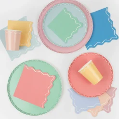 Mixed Wavy Line Large Napkins (x 16)><noscript><img width=