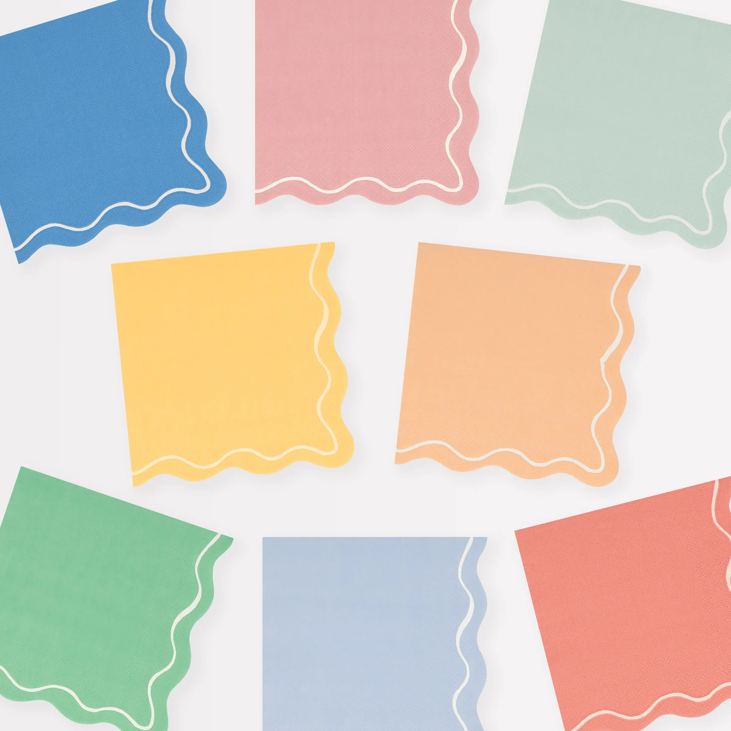 Mixed Wavy Line Small Napkins (x 16)>Meri Meri Clearance