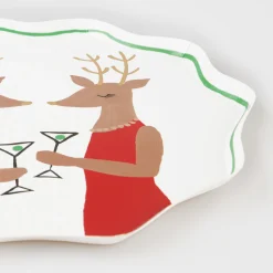 Mr. & Mrs. Reindeer Side Plates (x 8)>Meri Meri Sale