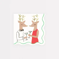 Mr. & Mrs. Reindeer Small Napkins (x 16)>Meri Meri Online