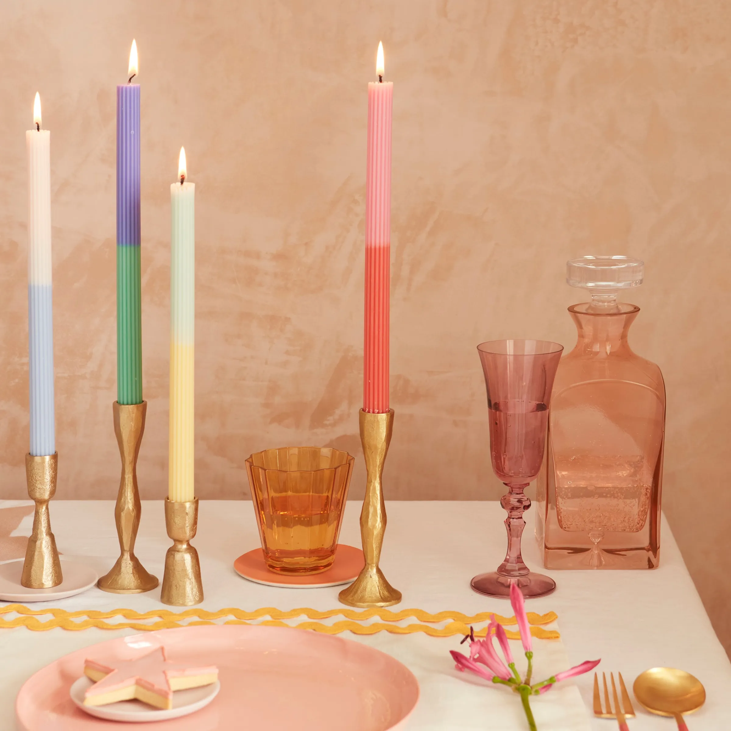Multi Block Color Table Candles (x 4)>Meri Meri Sale