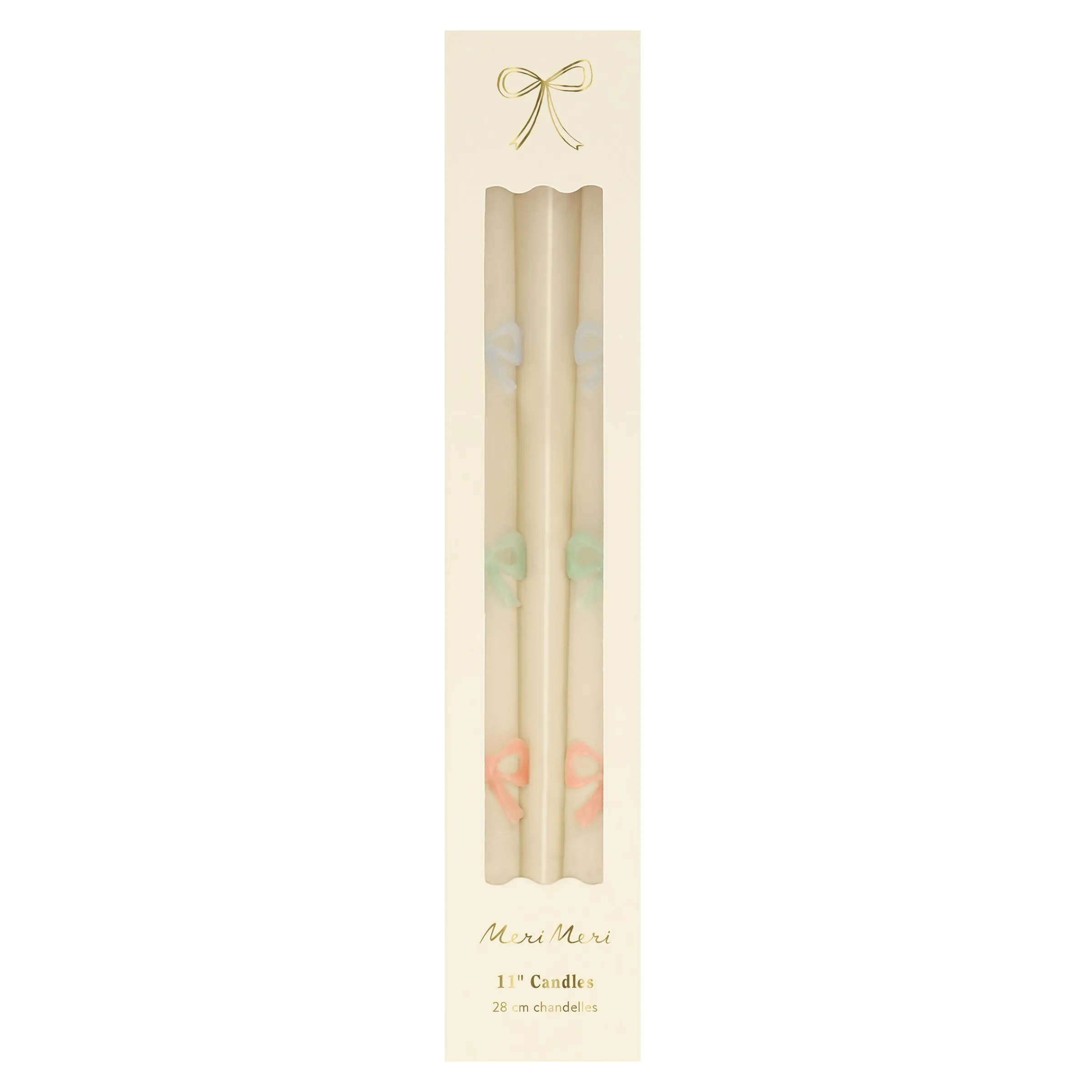 Multi Bow Taper Candles (x 2)>Meri Meri Fashion