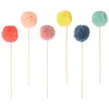 Multi Pompom Cake Toppers (x 6)>Meri Meri Hot