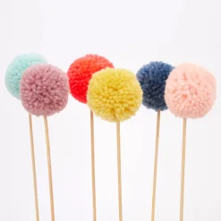 Multi Pompom Cake Toppers (x 6)><noscript><img width=