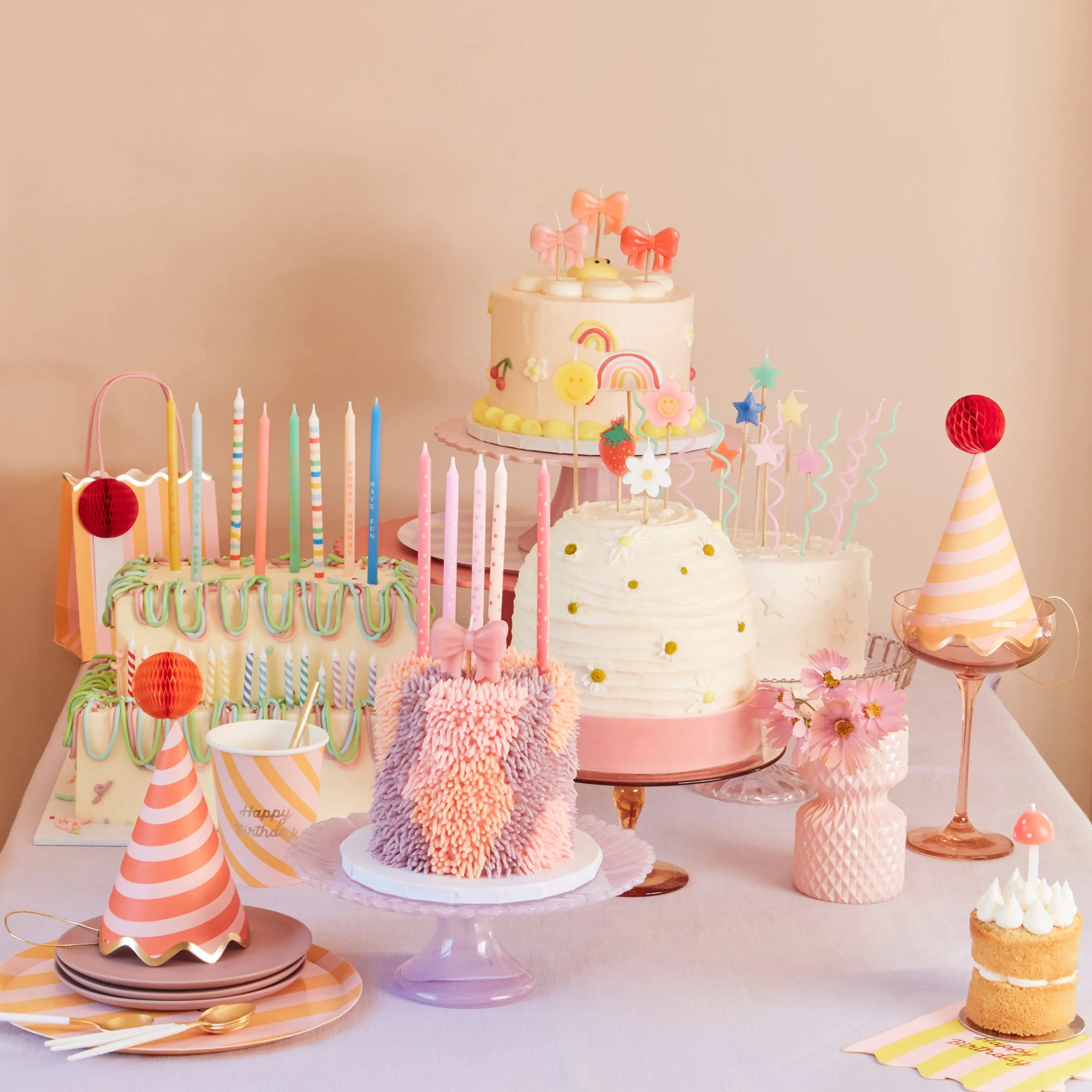 Multi Stripe Candles (x 16)>Meri Meri Clearance