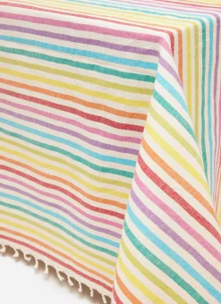 Multi Stripe Rainbow Tablecloth><noscript><img data-lazyloaded=
