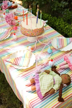 Multi Stripe Rainbow Tablecloth><noscript><img data-lazyloaded=