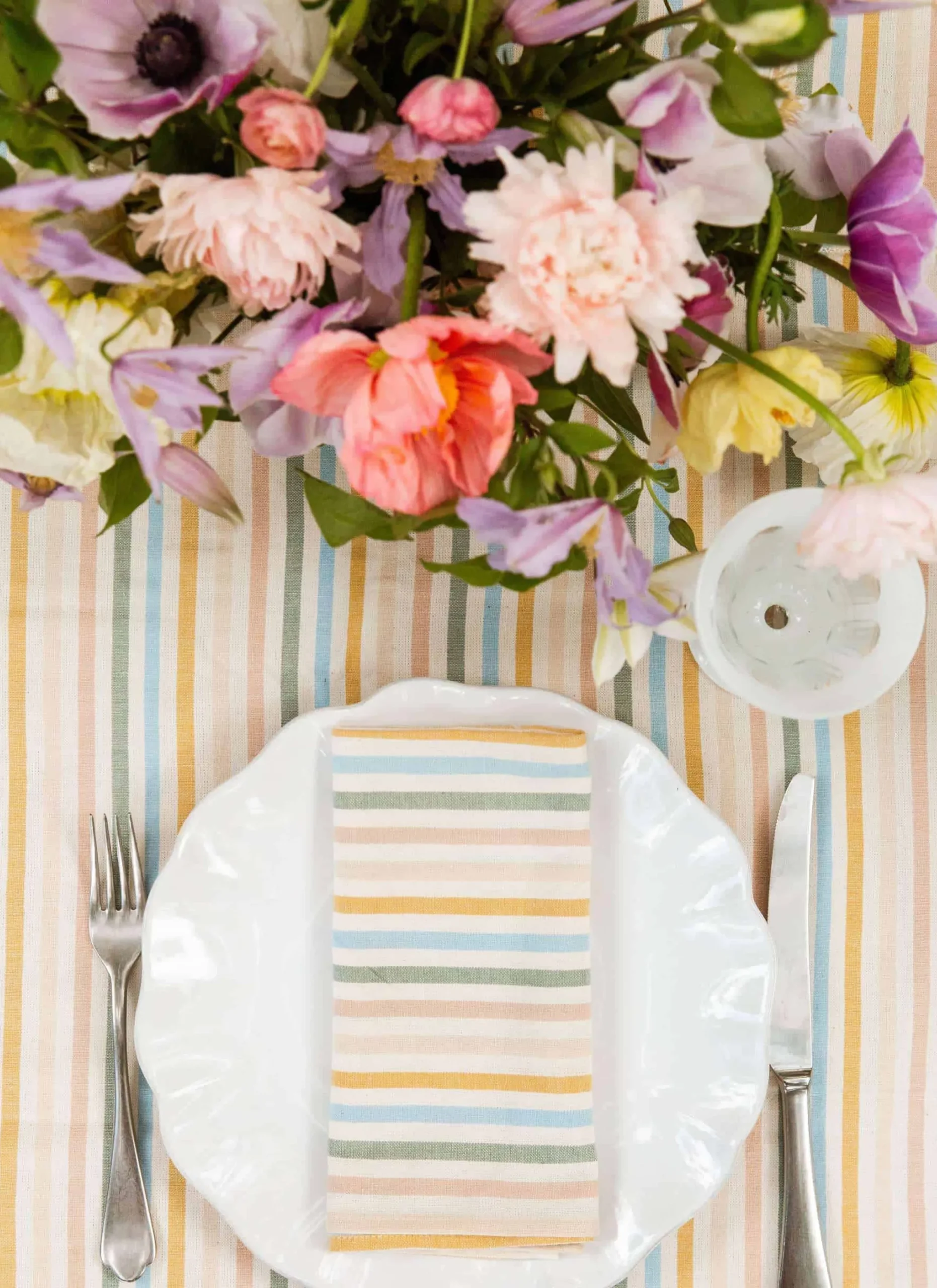 Multi Stripe Spring Pastel Napkins>Meri Meri Outlet