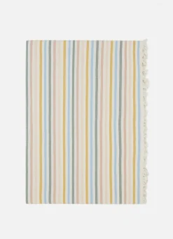 Multi Stripe Spring Pastel Tablecloth><noscript><img width=