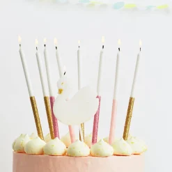 Multicolor Dipped Glitter Candles (x 16)><noscript><img width=