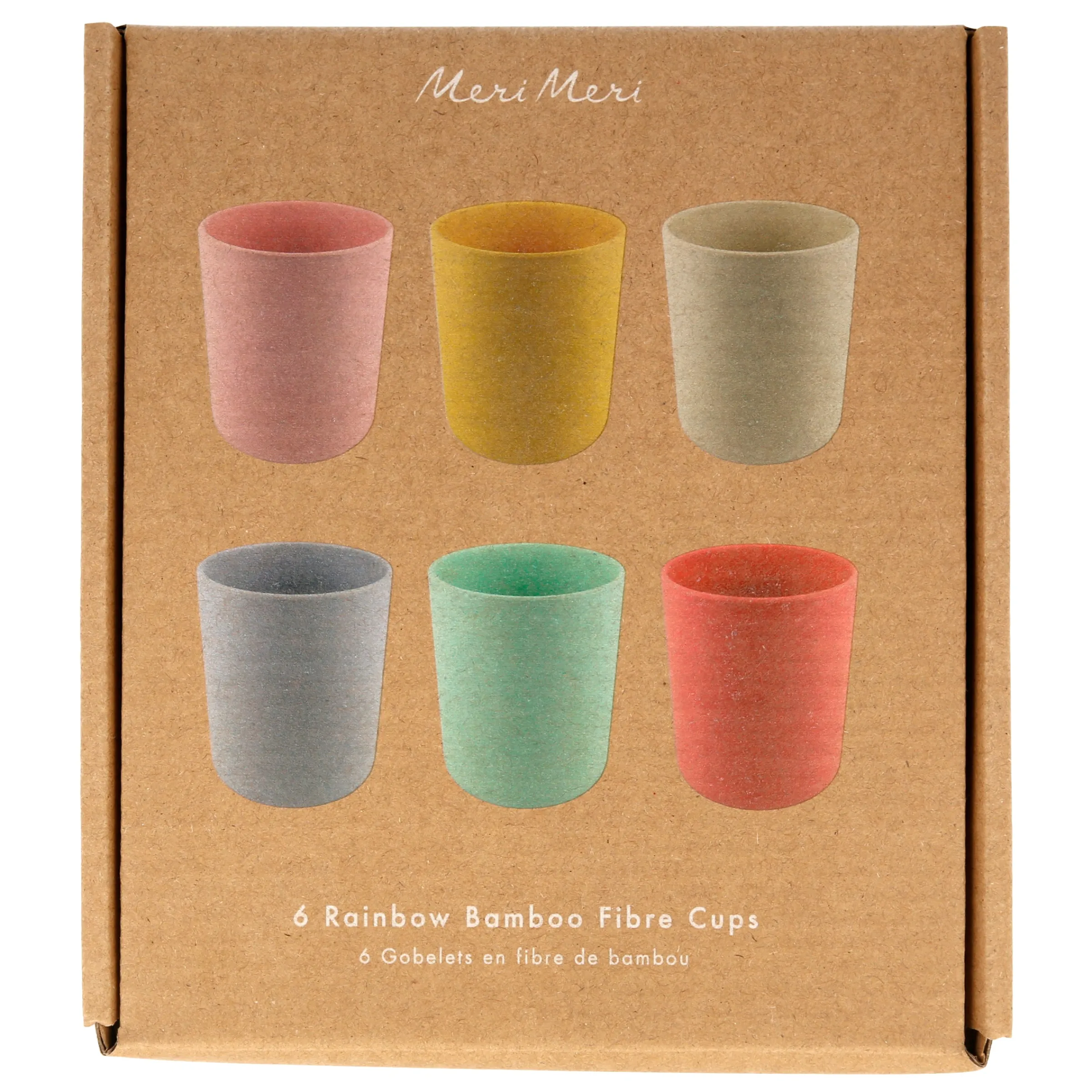 Multicolor Reusable Bamboo Cups (x 6)>Meri Meri Best