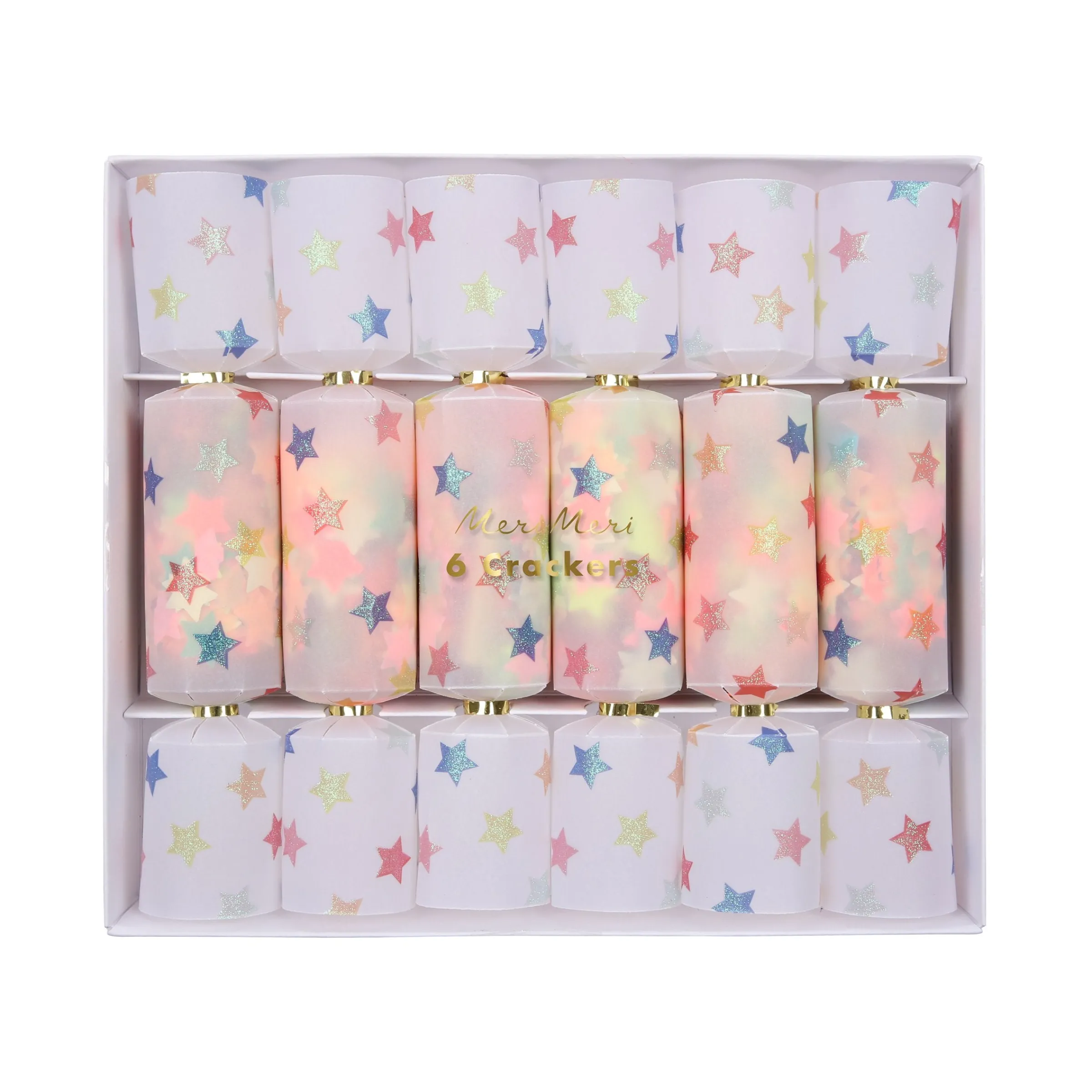 Multicolor Star Confetti Small Crackers (x 6)>Meri Meri Sale
