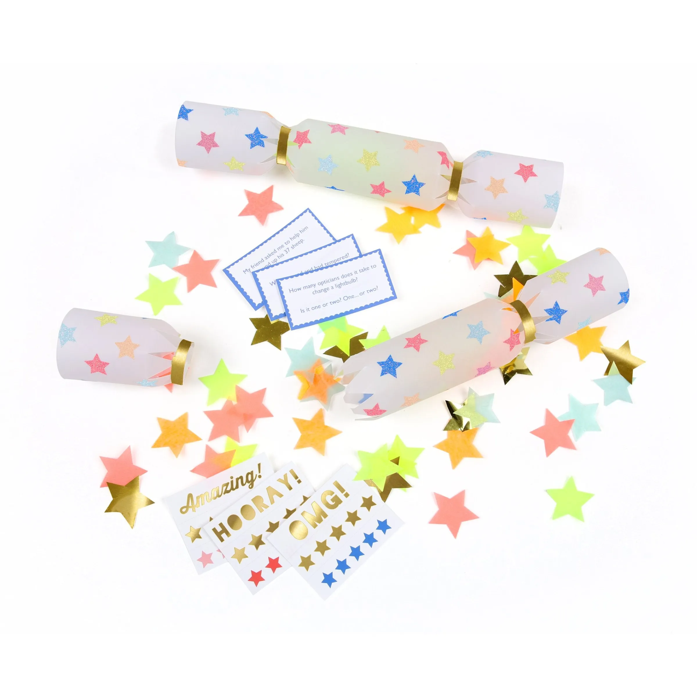Multicolor Star Confetti Small Crackers (x 6)>Meri Meri Sale