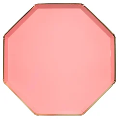 Neon Coral Dinner Plates (x 8)>Meri Meri Outlet