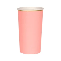 Neon Coral Highball Cups (x 8)>Meri Meri Online