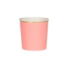 Neon Coral Tumbler Cups (x 8)>Meri Meri Discount