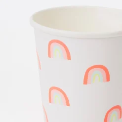Neon Rainbow Party Cups (x 12)>Meri Meri Outlet