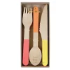 Neon Wooden Cutlery Set (x 24)>Meri Meri Hot