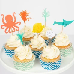 Octopus & Shark Cupcake Kit (x 24 toppers)>Meri Meri Hot
