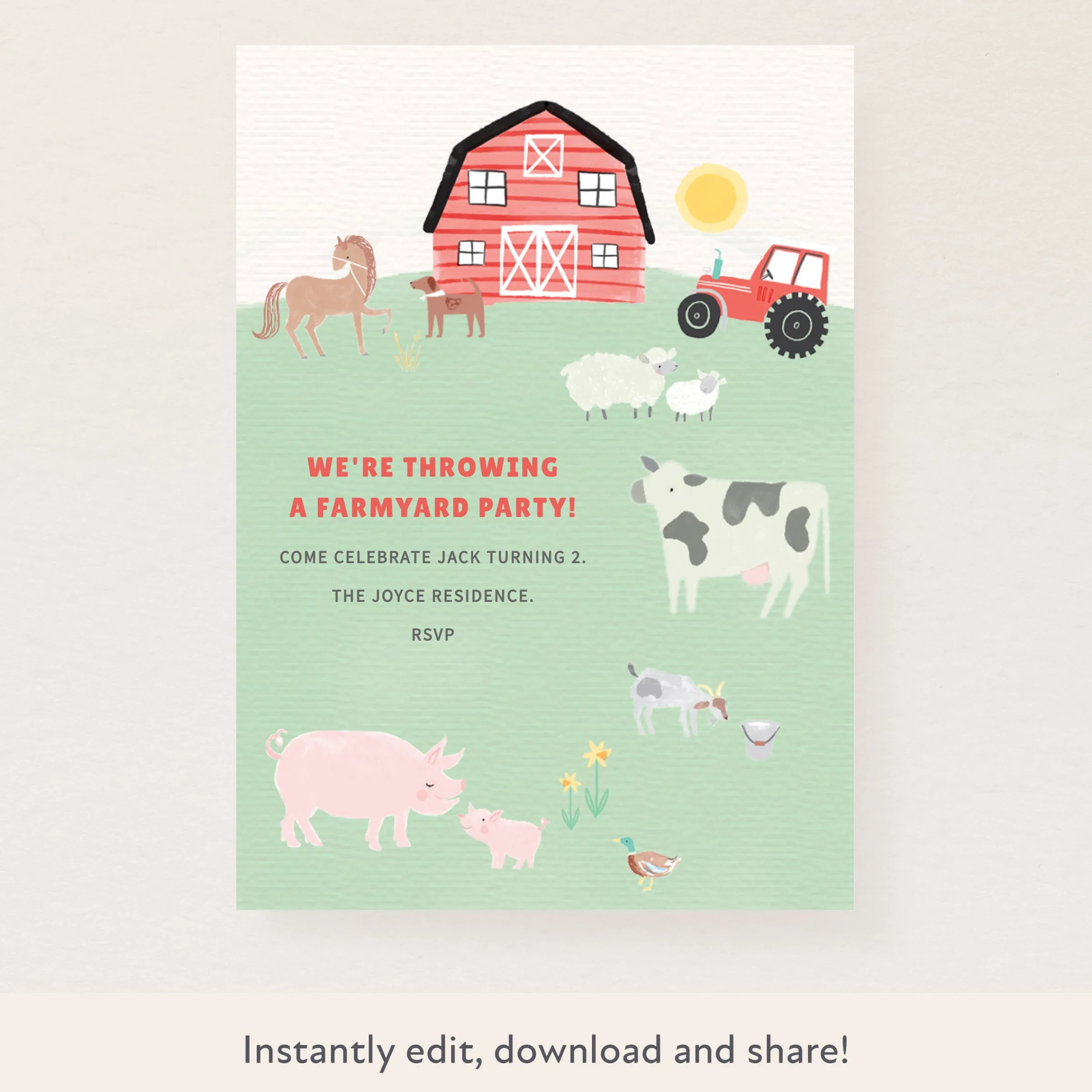 On The Farm Download & Print Invitation>Meri Meri Discount