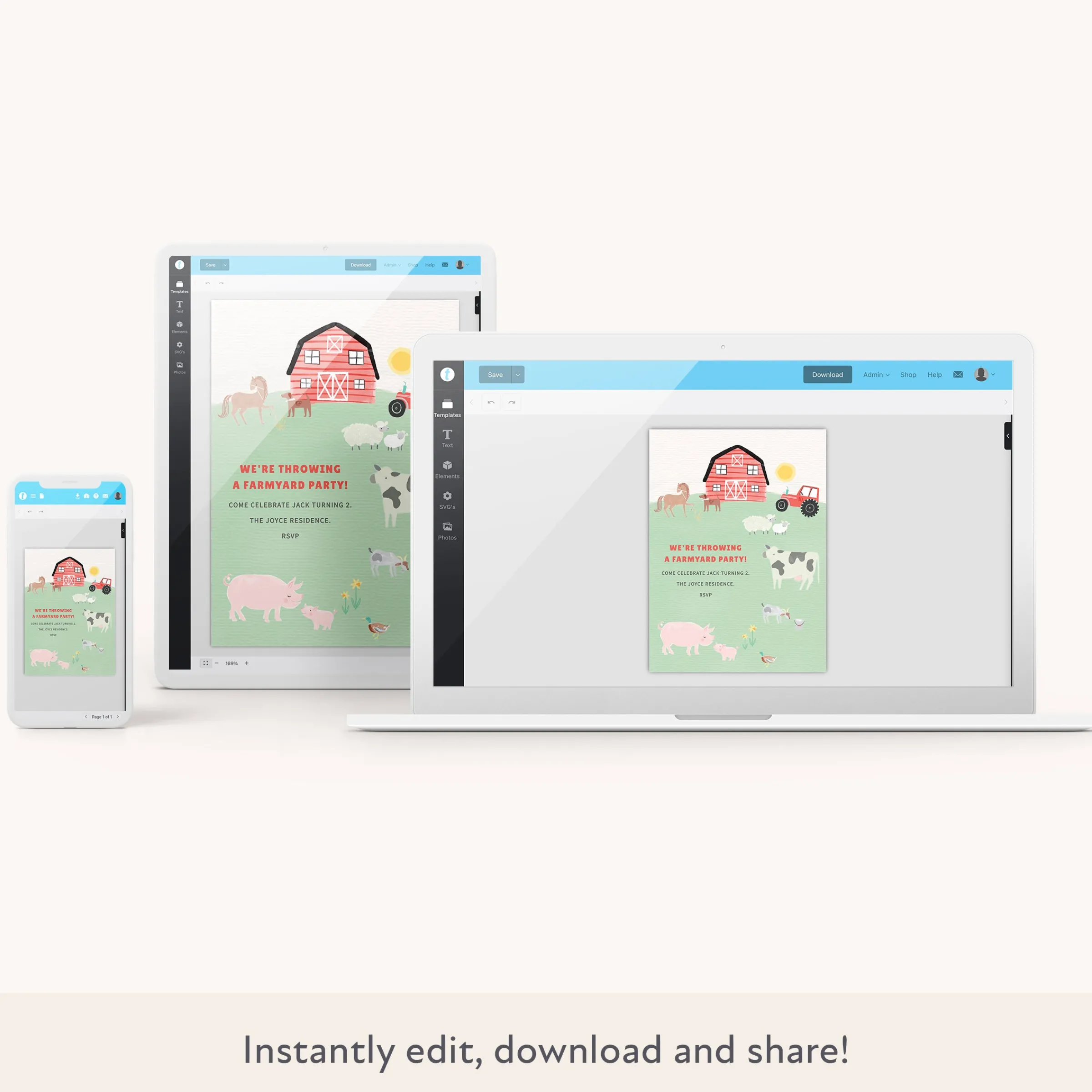 On The Farm Download & Print Invitation>Meri Meri Discount