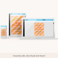 Orange/Pink Fun Stripe Download & Print Invitation>Meri Meri Discount