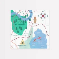 Outdoor Adventures Map Large Napkins (x 16)>Meri Meri Sale