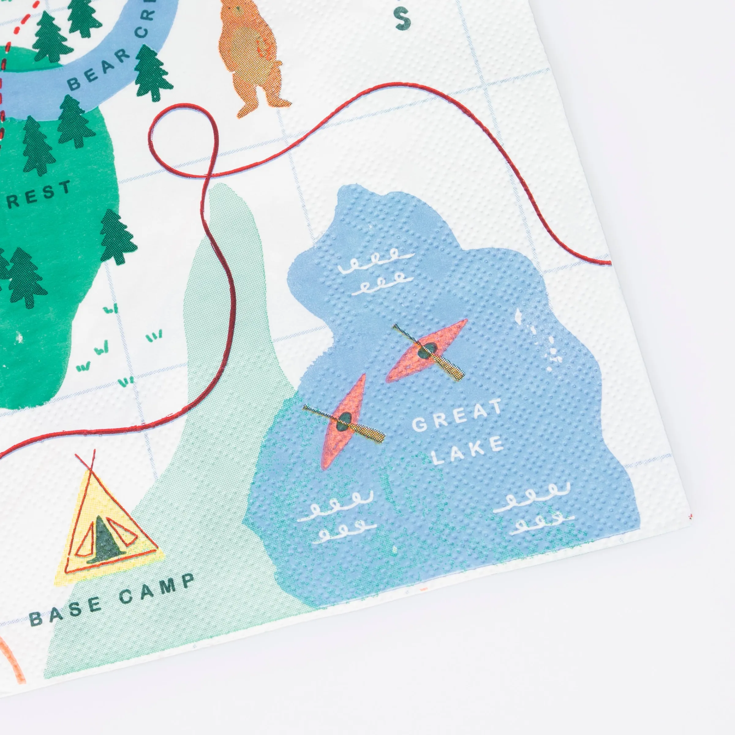 Outdoor Adventures Map Large Napkins (x 16)>Meri Meri Sale