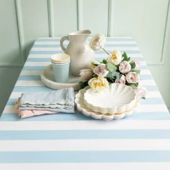 Pale Blue Striped Tablecloth>Meri Meri Clearance