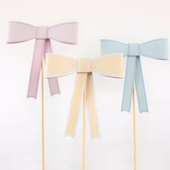 Pastel Bow Cake Toppers (x 3)>Meri Meri Hot