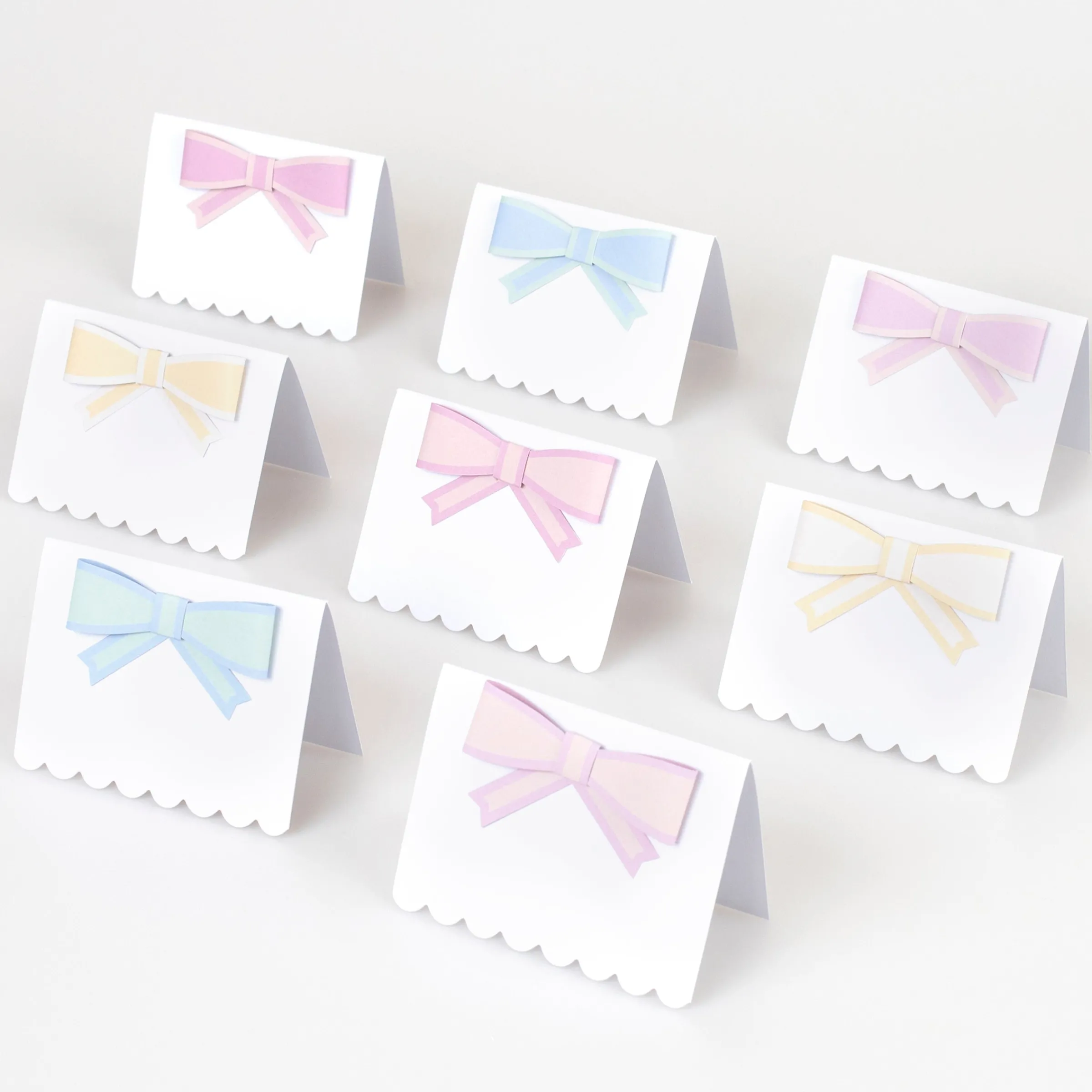 Pastel Bow Place Cards (x 8)>Meri Meri Discount