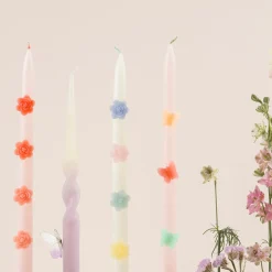 Pastel Flower Taper Candles (x 2)>Meri Meri Clearance