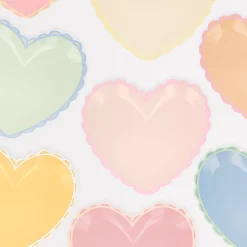 Pastel Heart Large Plates (x 8)>Meri Meri Outlet
