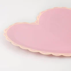 Pastel Heart Large Plates (x 8)>Meri Meri Outlet