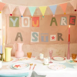 Pastel Pompom Flag Garland><noscript><img width=