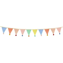 Pastel Pompom Flag Garland><noscript><img width=