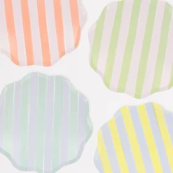Pastel Stripe Dinner Plates (x 8)>Meri Meri Online