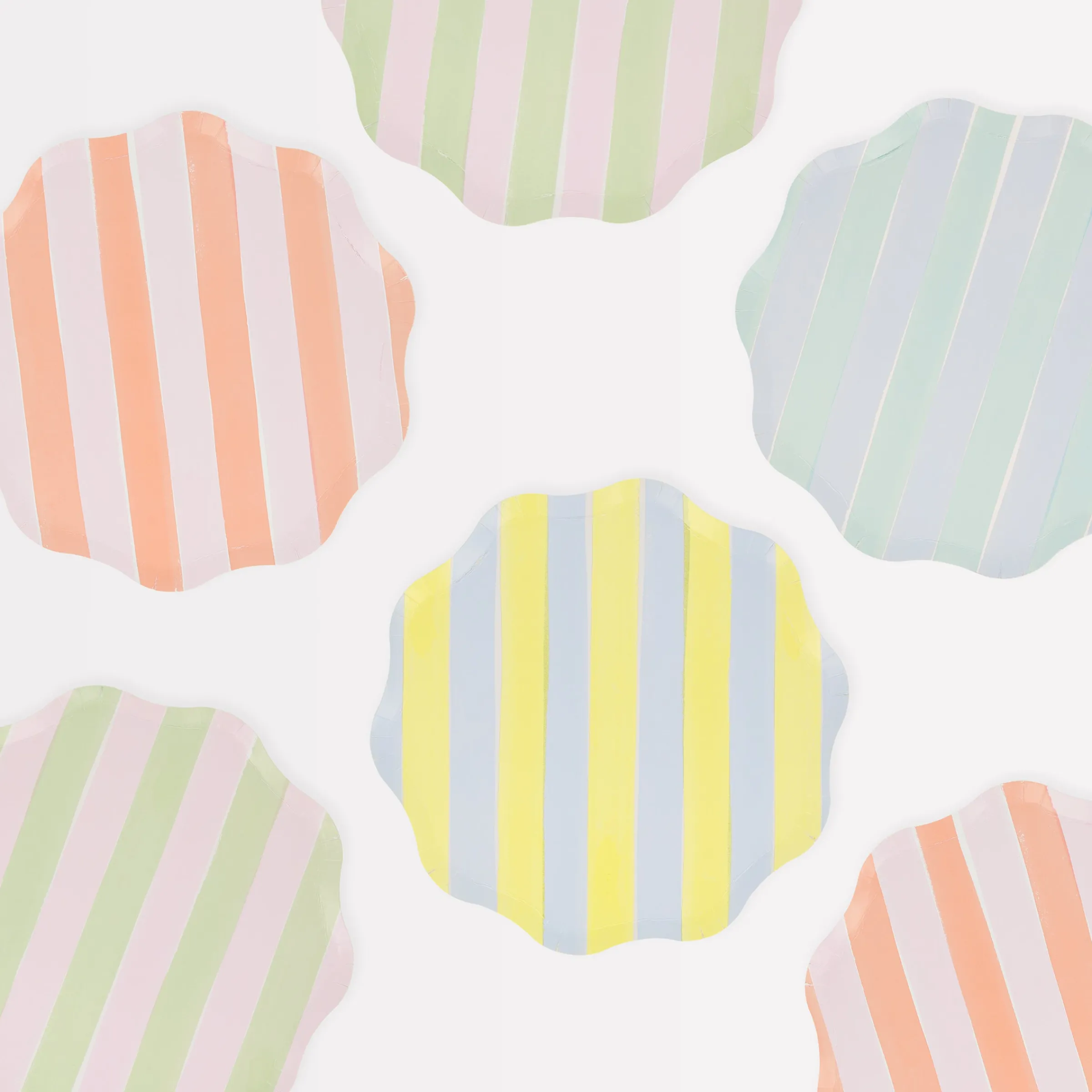 Pastel Stripe Side Plates (x 8)>Meri Meri Hot