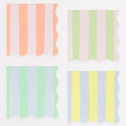 Pastel Stripe Small Napkins (x 16)>Meri Meri Online