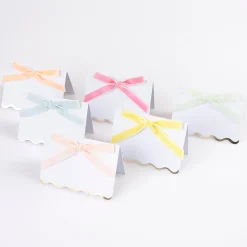 Pastel Velvet Bow Place Cards (x 6)>Meri Meri Online