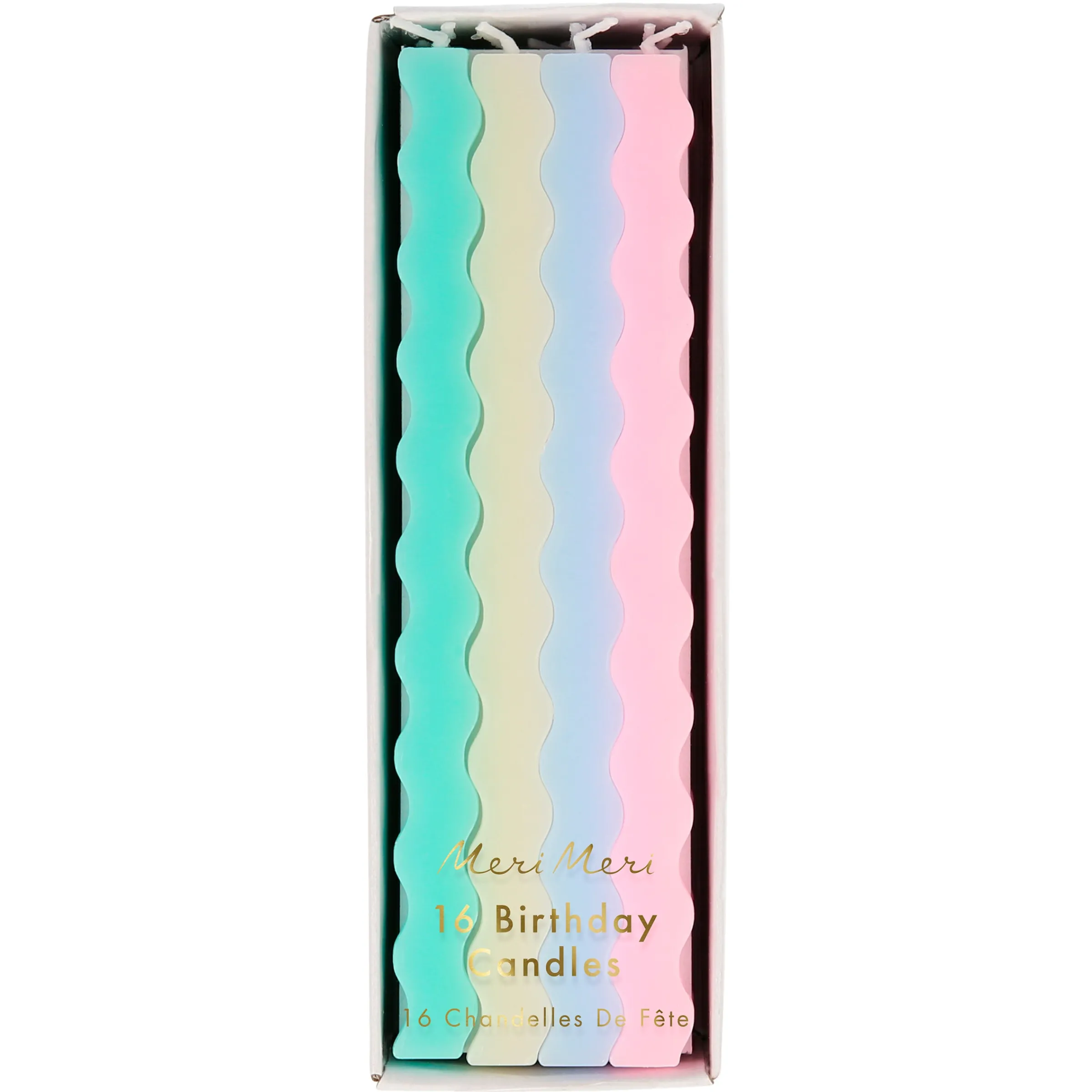 Pastel Wavy Candles (x 16)>Meri Meri Discount