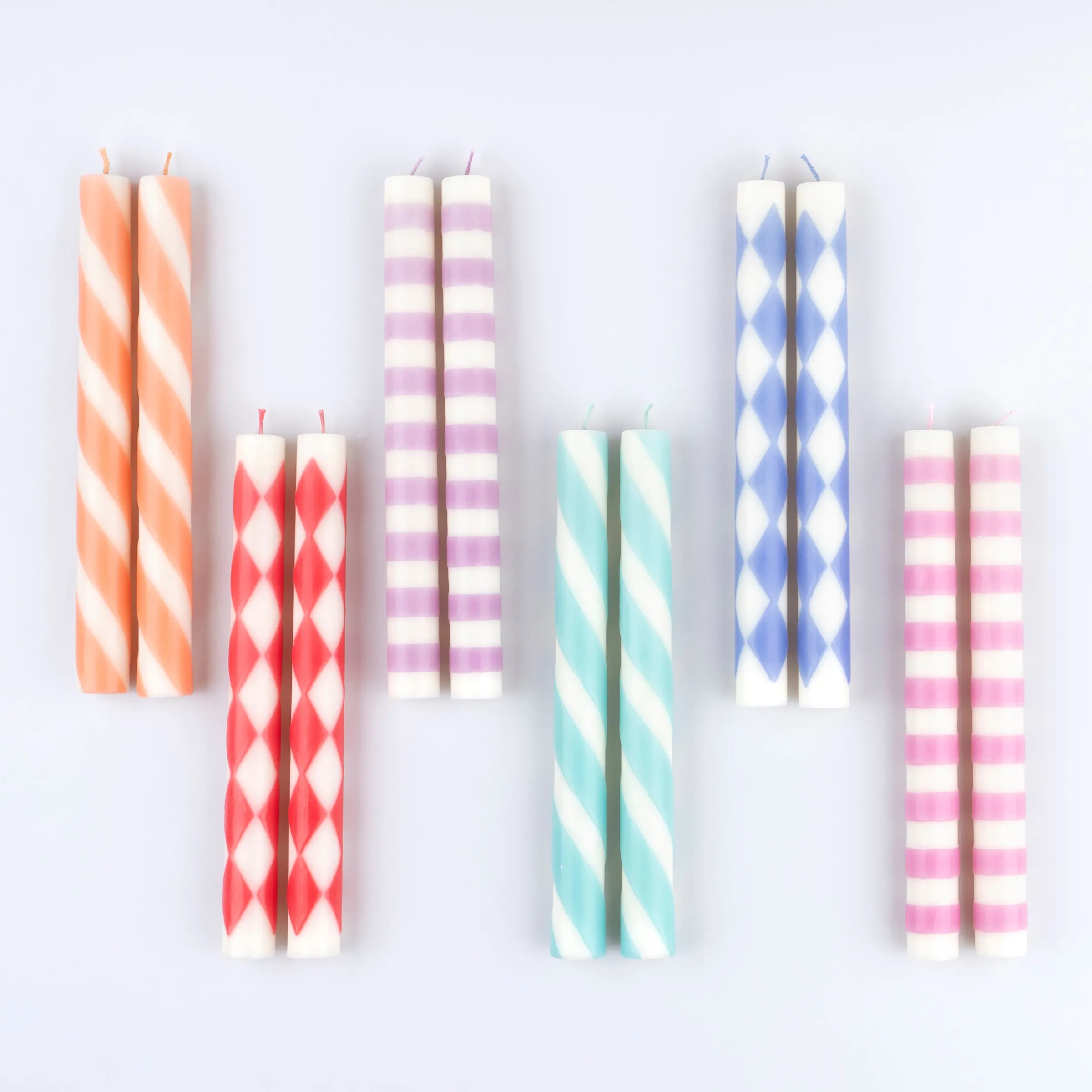 Patterned Table Candles (x 12)>Meri Meri Fashion